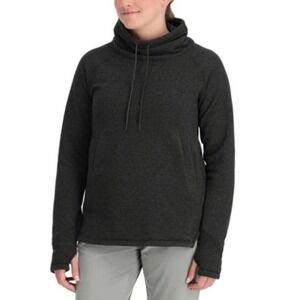Simms Womens XL RIVERSHED SWEATER BLACK Heather Cowl Neck Pullover FISHING